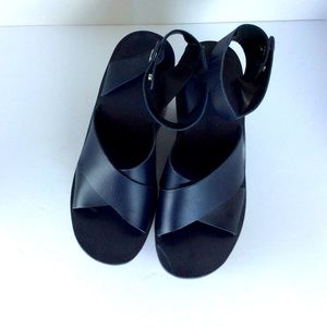 Rag & Bone navy platform wedges